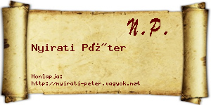Nyirati Péter névjegykártya